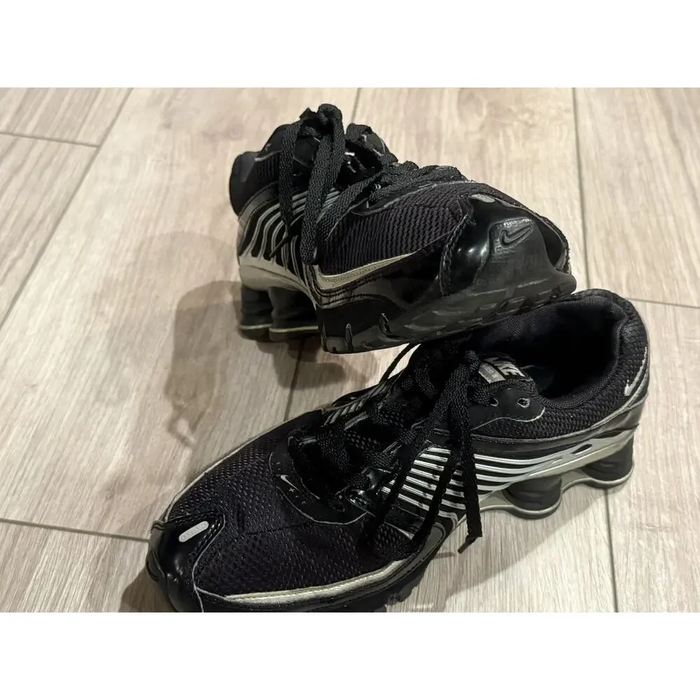 Nike Shox Turbo 11 Black Metallic Silver Running Shoes 8.5 Rare Y2K Vintage